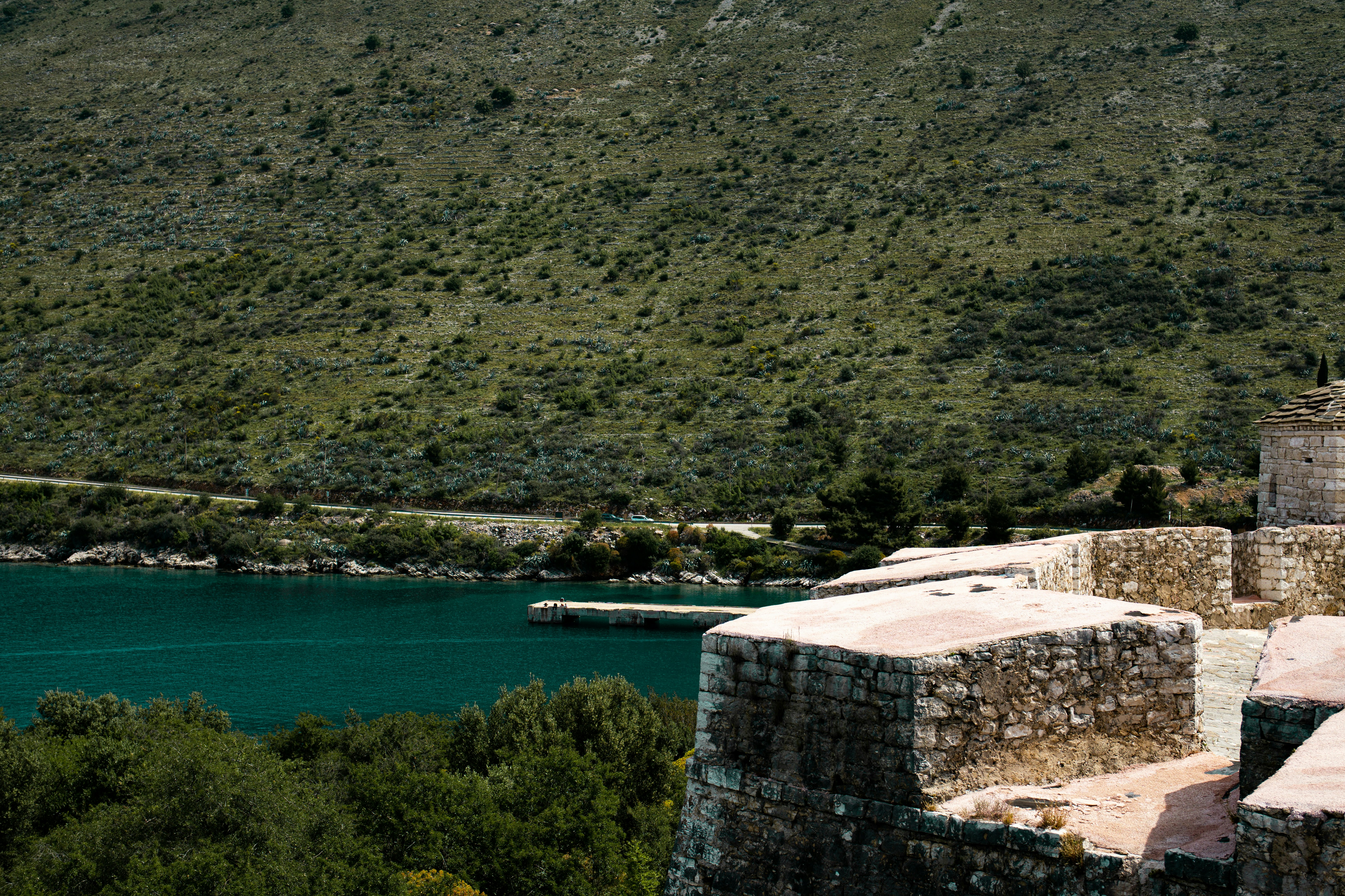 View from Porto Palermo Castle observing the sea and mountains